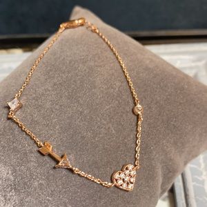 Rose Gold CZ Heart and Arrow Bracelet. NWT